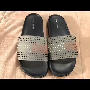 Women’s Tommy Hilfiger Navy Clear Slip-On Slides